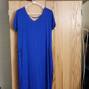 T-shirt Maxi Dress, Royal Blue, Size M